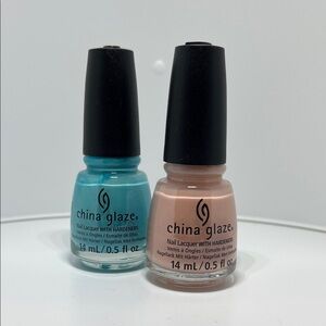 Nail Lacquer Set - Blue and Tan